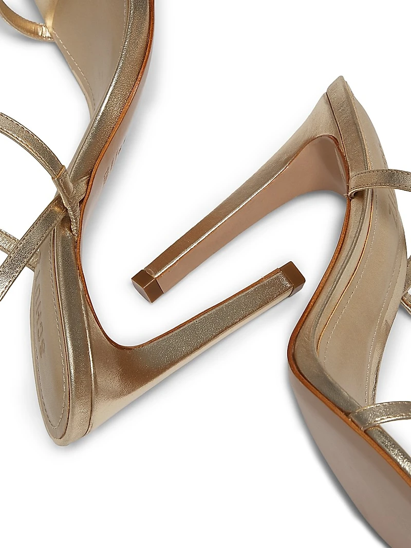 Heloise 100MM Metallic Leather Sandals