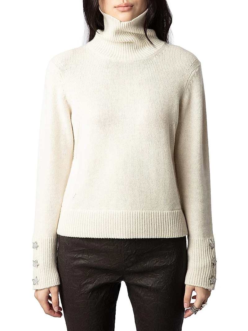 Boxy Cashmere Turtleneck Sweater