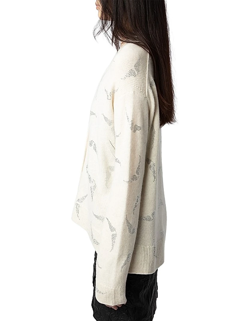 Mirka Crystal-Embellished Cashmere Cardigan