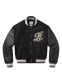 Agolde X RSVP Gallery Wool & Leather Varsity Jacket