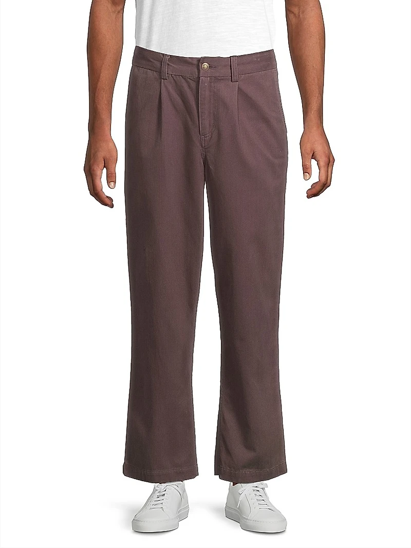 Dreamweaver Twill Mid-Rise Straight-Leg Pants