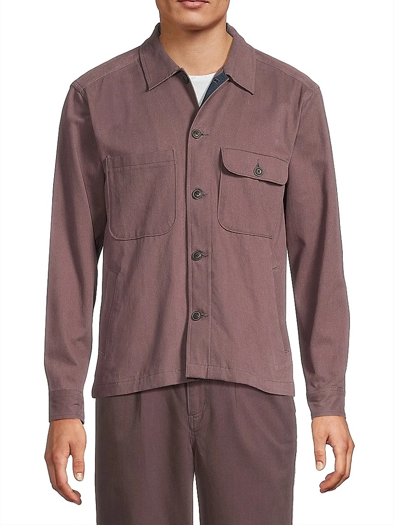 Dreamweaver Twill Button-Front Military Jacket