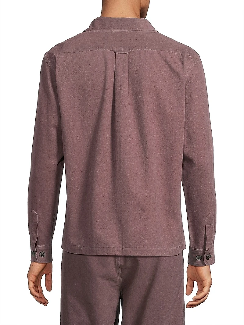 Dreamweaver Twill Button-Front Military Jacket