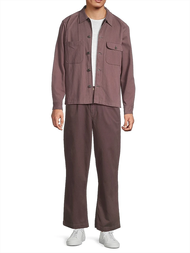 Dreamweaver Twill Button-Front Military Jacket