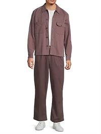 Dreamweaver Twill Button-Front Military Jacket