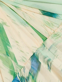 Printed One-Shoulder Gown