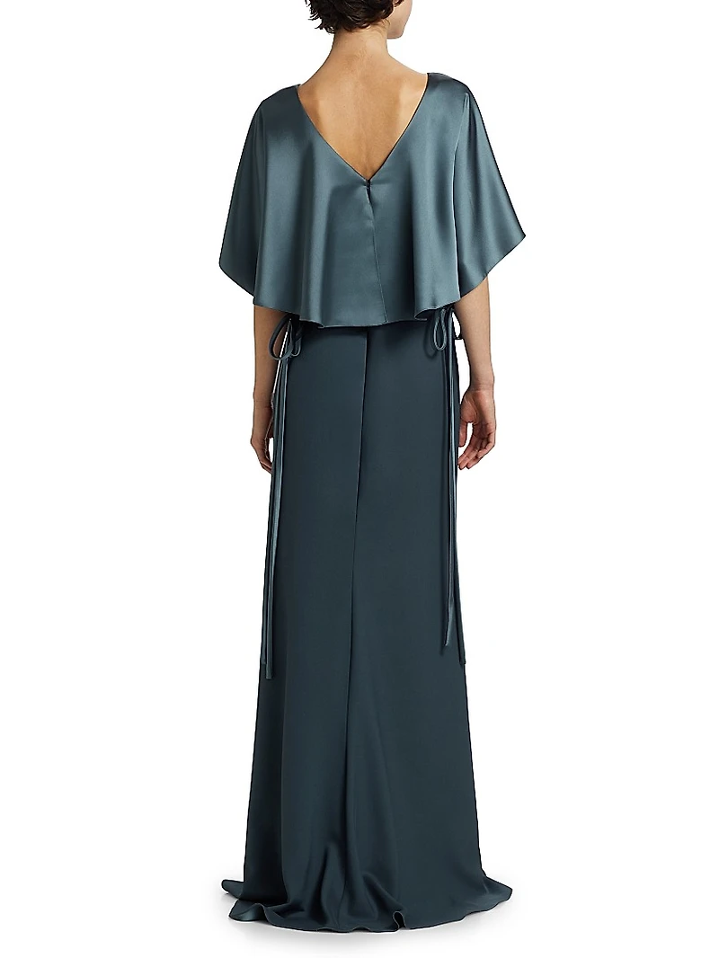 Mix Media Layered Slip Gown