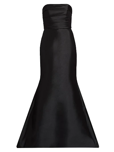 Taffeta Strapless Trumpet Gown