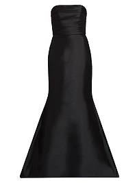 Taffeta Strapless Trumpet Gown
