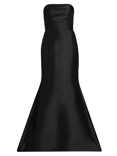 Taffeta Strapless Trumpet Gown