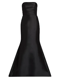 Taffeta Strapless Trumpet Gown