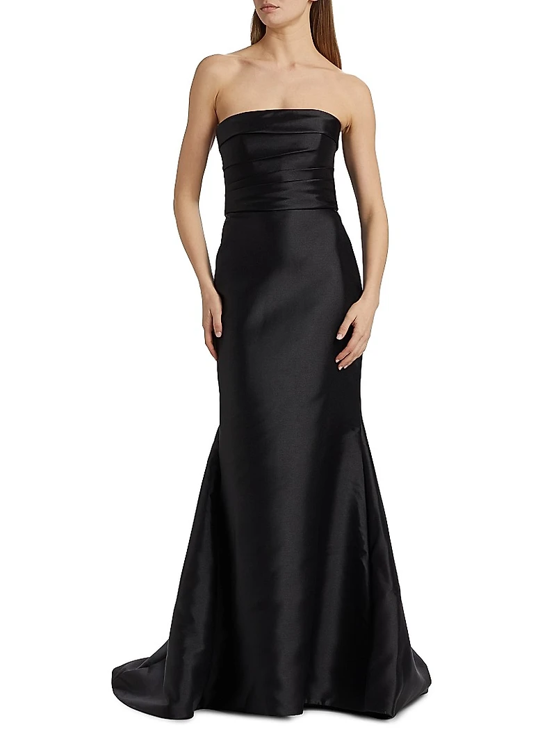 Taffeta Strapless Trumpet Gown
