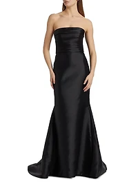 Taffeta Strapless Trumpet Gown