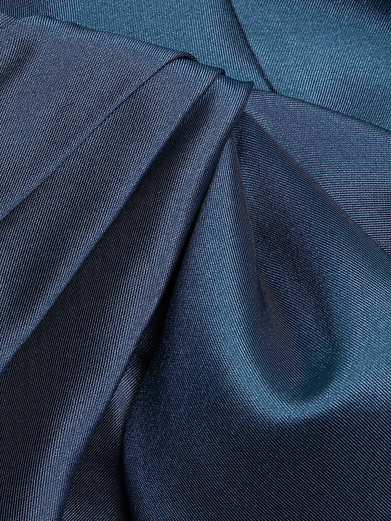 Pleated Taffeta Strapless Gown