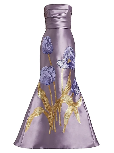 Sequin Floral Mermaid Gown