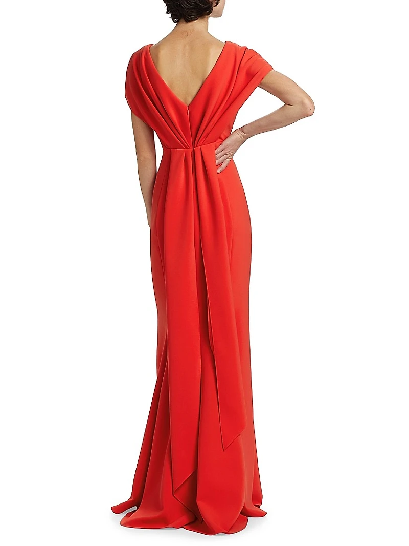 Crêpe V-Neck Mermaid Gown