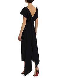 Draped V-Neck Cocktail Dress