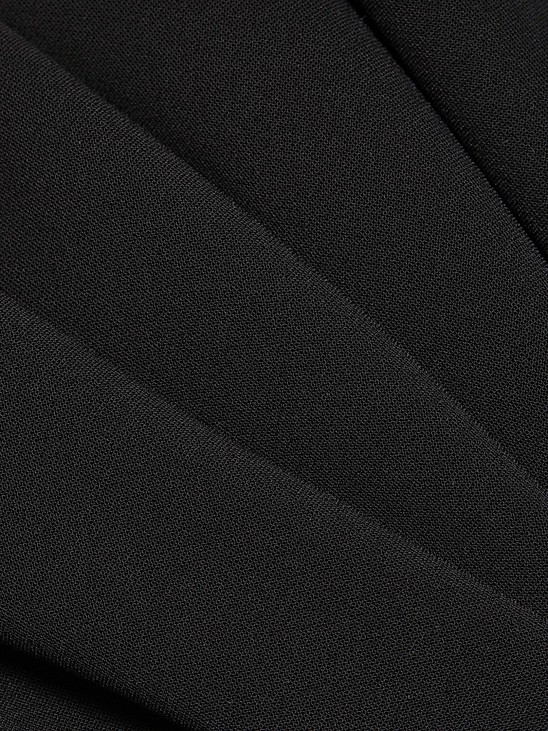 Draped V-Neck Cocktail Dress