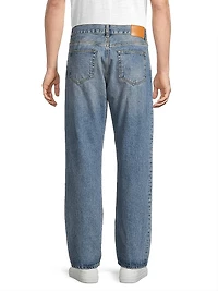 Dreamweaver Washed Denim Mid-Rise Straight-Leg Jeans