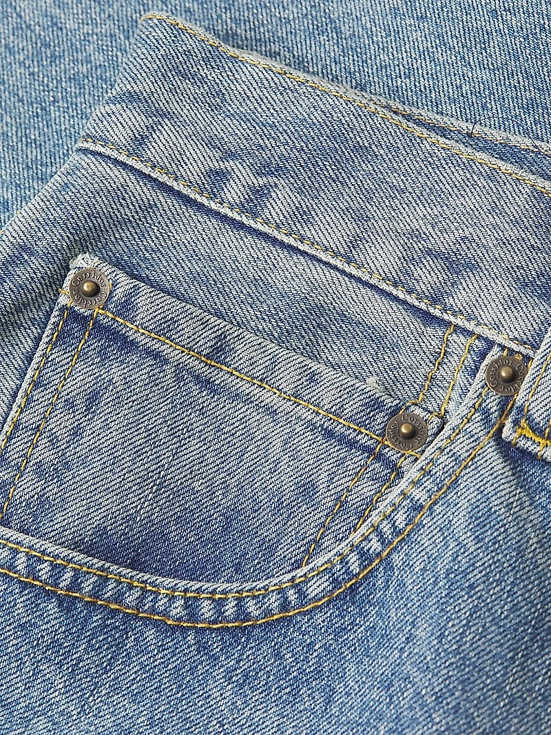 Dreamweaver Washed Denim Mid-Rise Straight-Leg Jeans