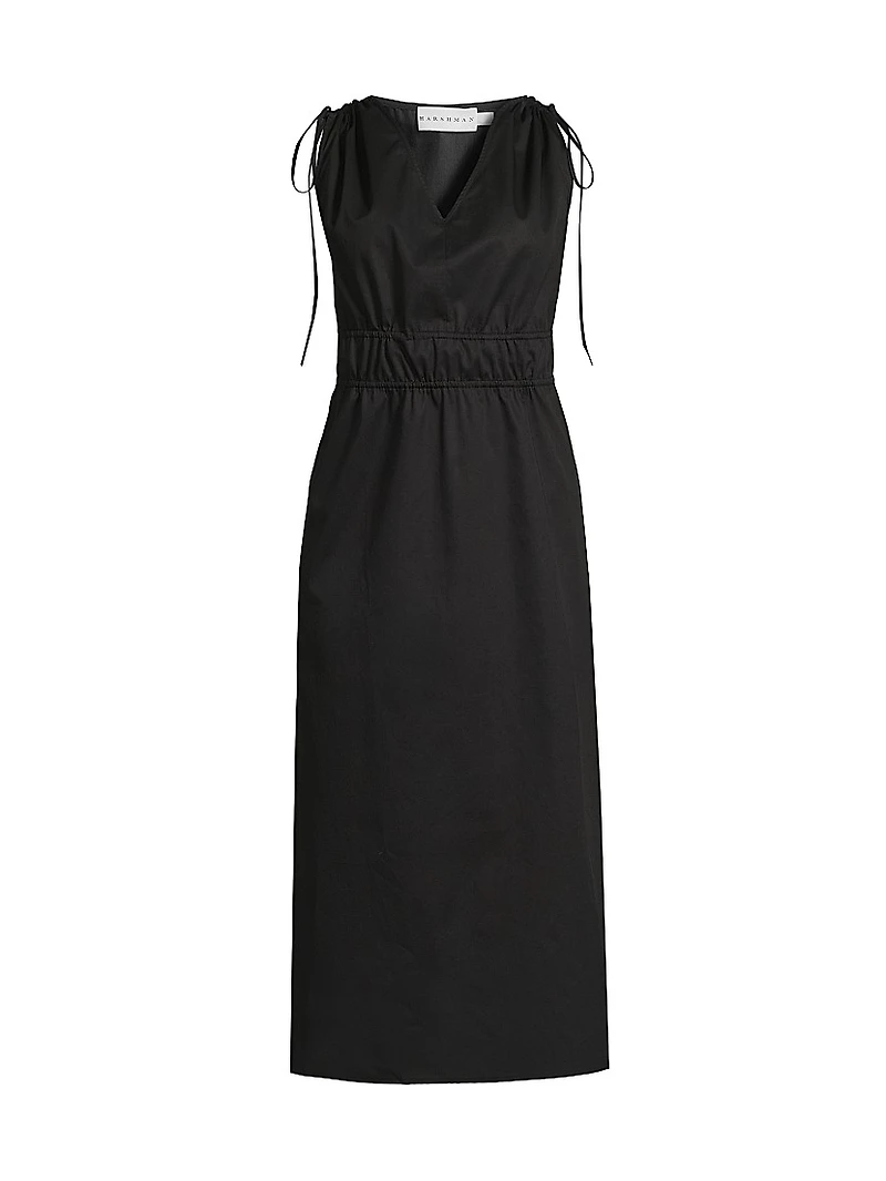 Eliora Drawstring Sleeveless Midi-Dress