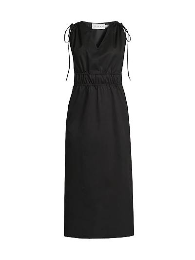 Eliora Drawstring Sleeveless Midi-Dress