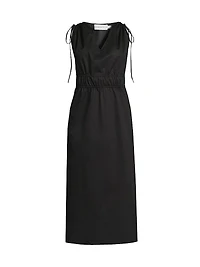 Eliora Drawstring Sleeveless Midi-Dress