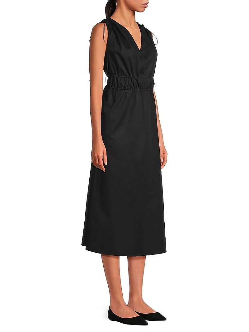 Eliora Drawstring Sleeveless Midi-Dress
