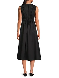 Eliora Drawstring Sleeveless Midi-Dress