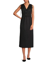 Eliora Drawstring Sleeveless Midi-Dress