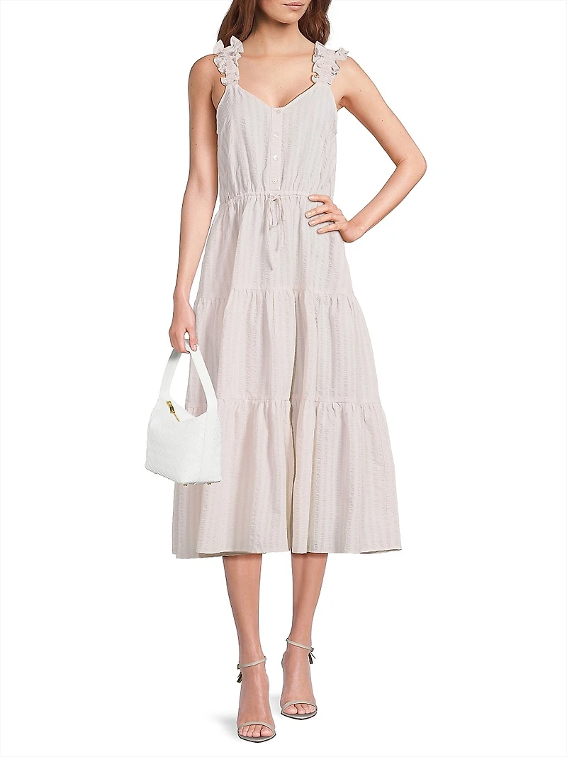 Ophelia Seersucker Midi-Dress