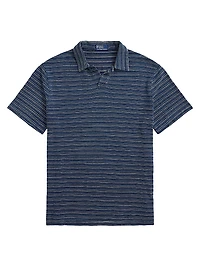 Striped Slub Jersey Polo Shirt