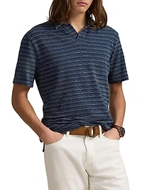 Striped Slub Jersey Polo Shirt