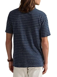 Striped Slub Jersey Polo Shirt