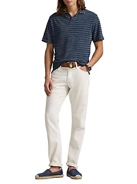 Striped Slub Jersey Polo Shirt
