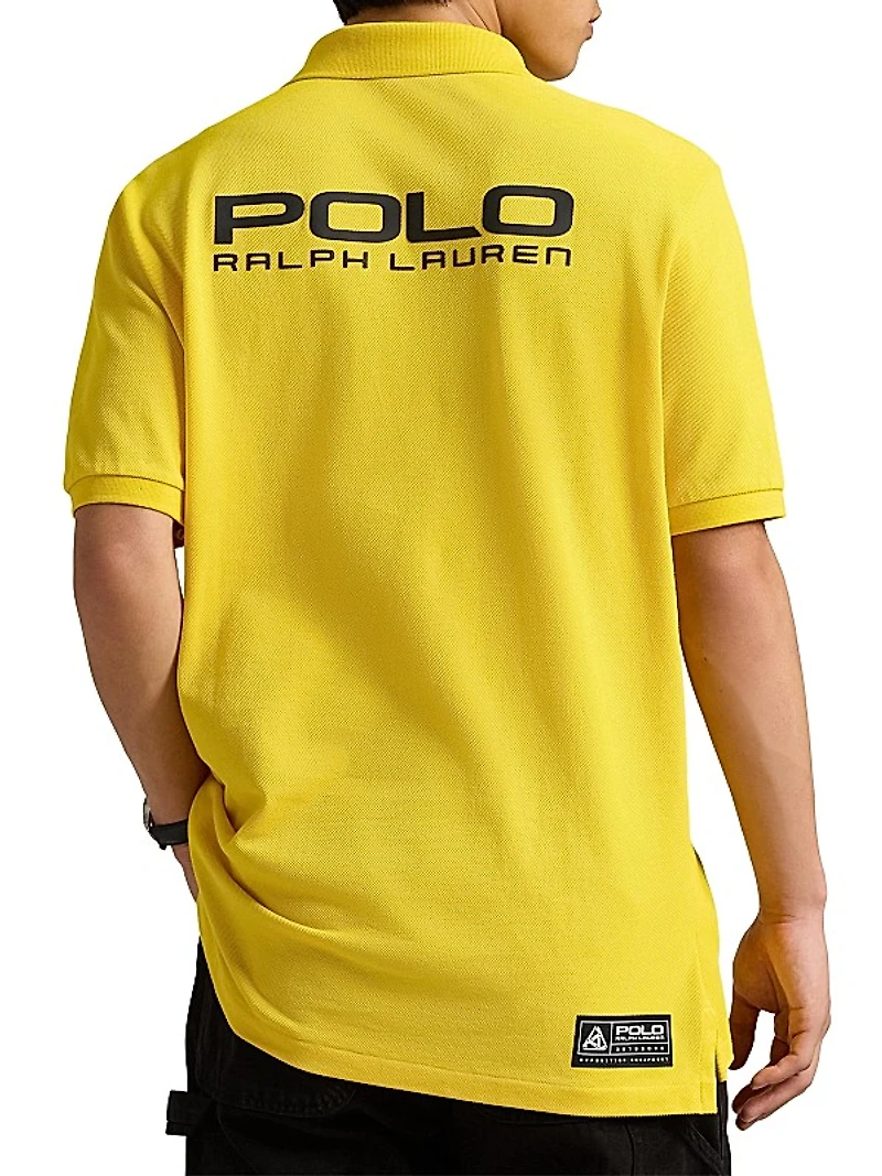 Logo Mesh Polo Shirt