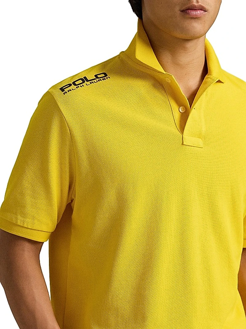 Logo Mesh Polo Shirt