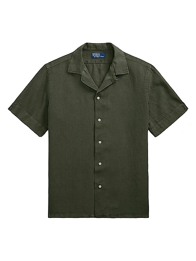 Classic-Fit Linen Camp Shirt