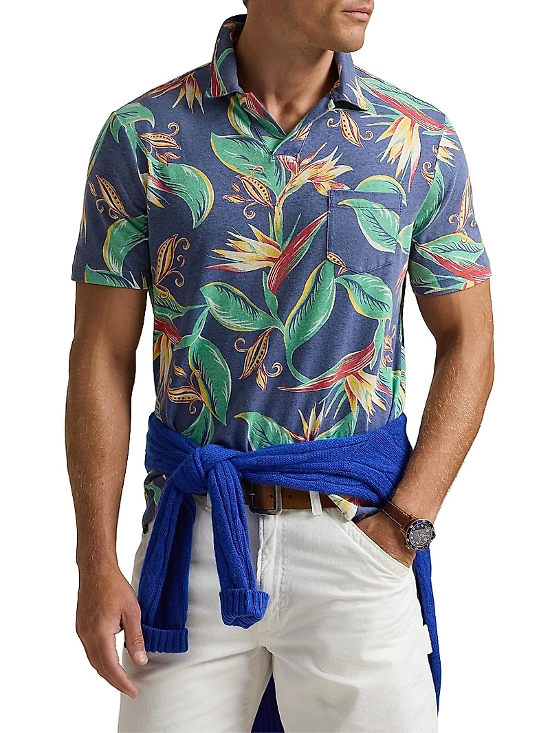Tropical Slim-Fit Polo Shirt