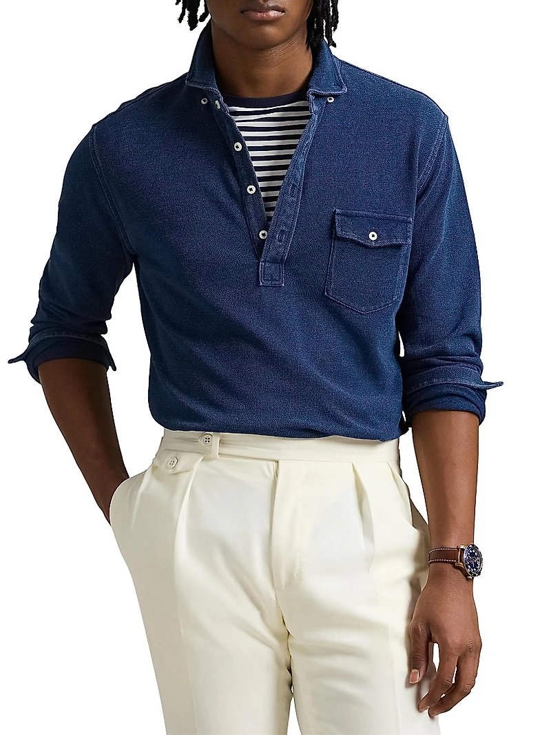 Cotton Mesh Polo Shirt