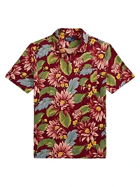 Floral Jersey Polo Shirt