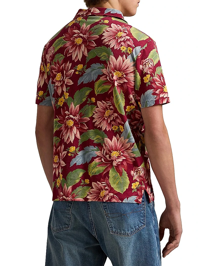 Floral Jersey Polo Shirt