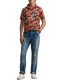 Floral Jersey Polo Shirt