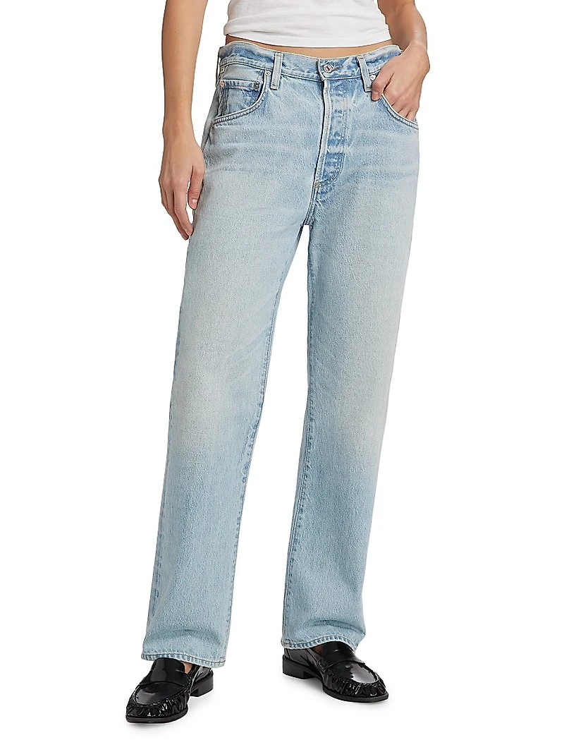 Baretta Mid-Rise Straight-Leg Jeans