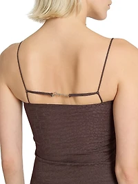 Notte Logo-Detailed Textured Midi-Slipdress