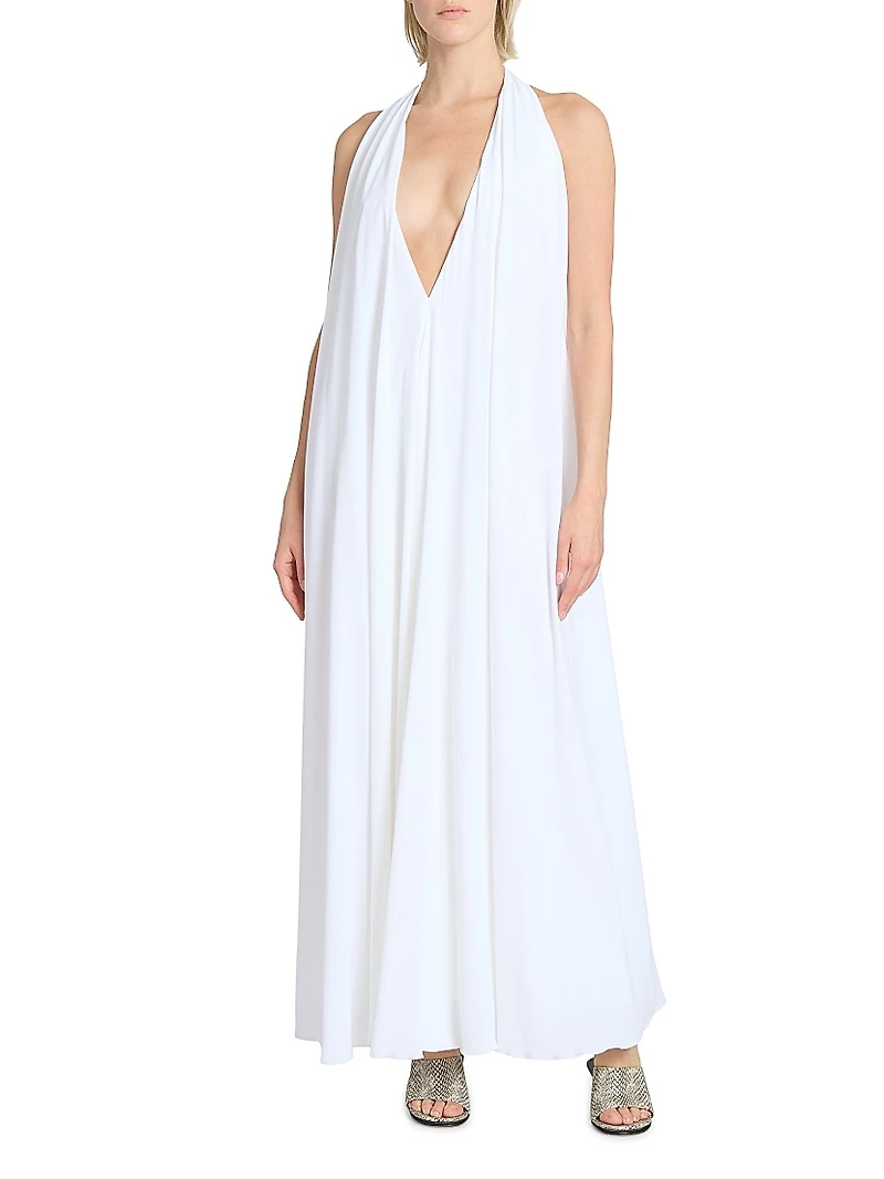 Norma Halter Draped Maxi Dress