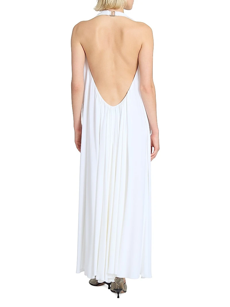 Norma Halter Draped Maxi Dress
