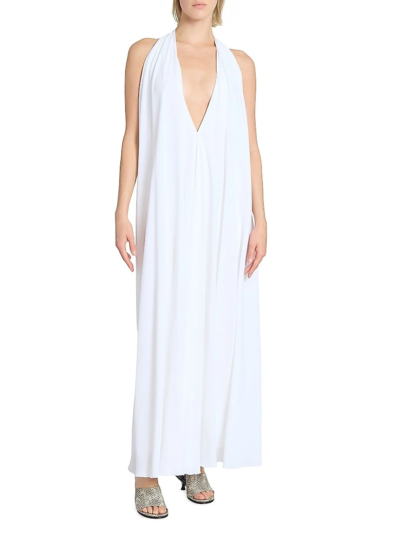 Norma Halter Draped Maxi Dress