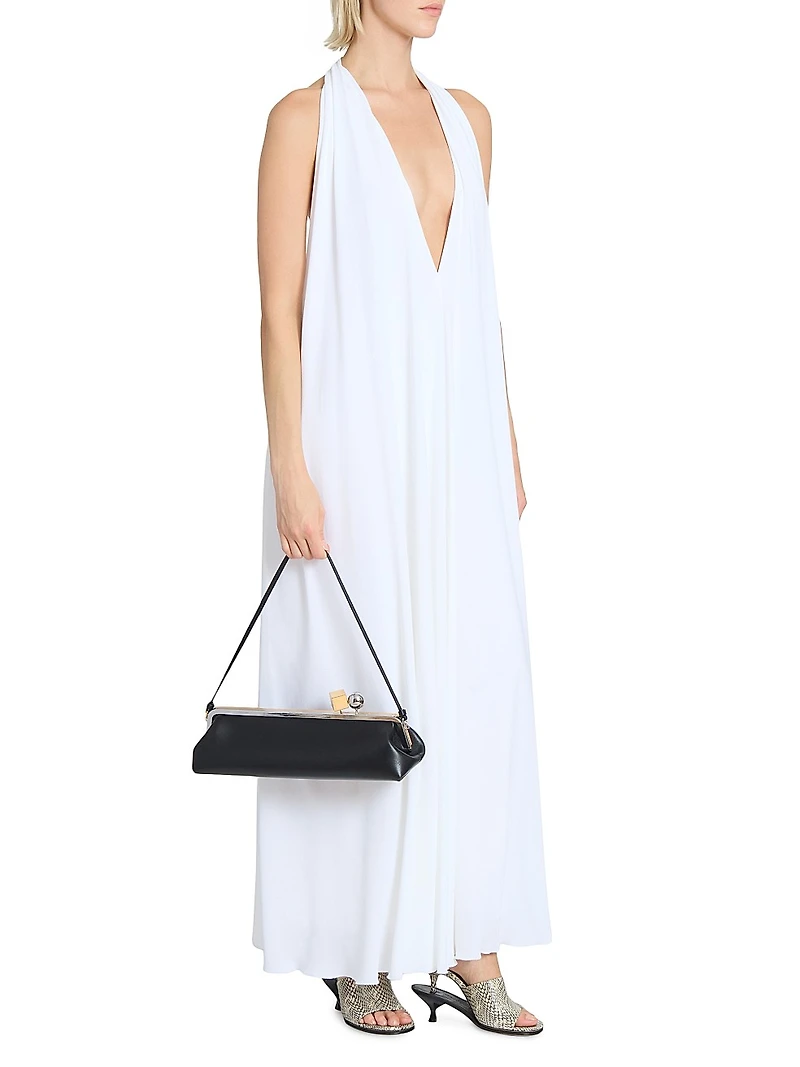 Norma Halter Draped Maxi Dress