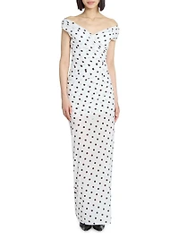 Rita Polka Dot Sheath Gown